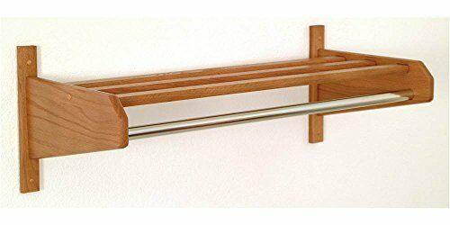 Wooden Mallet 32SCRMO58 Medium Oak 333/4 Coat Rack With 5/8 Chrome Bar 32scr