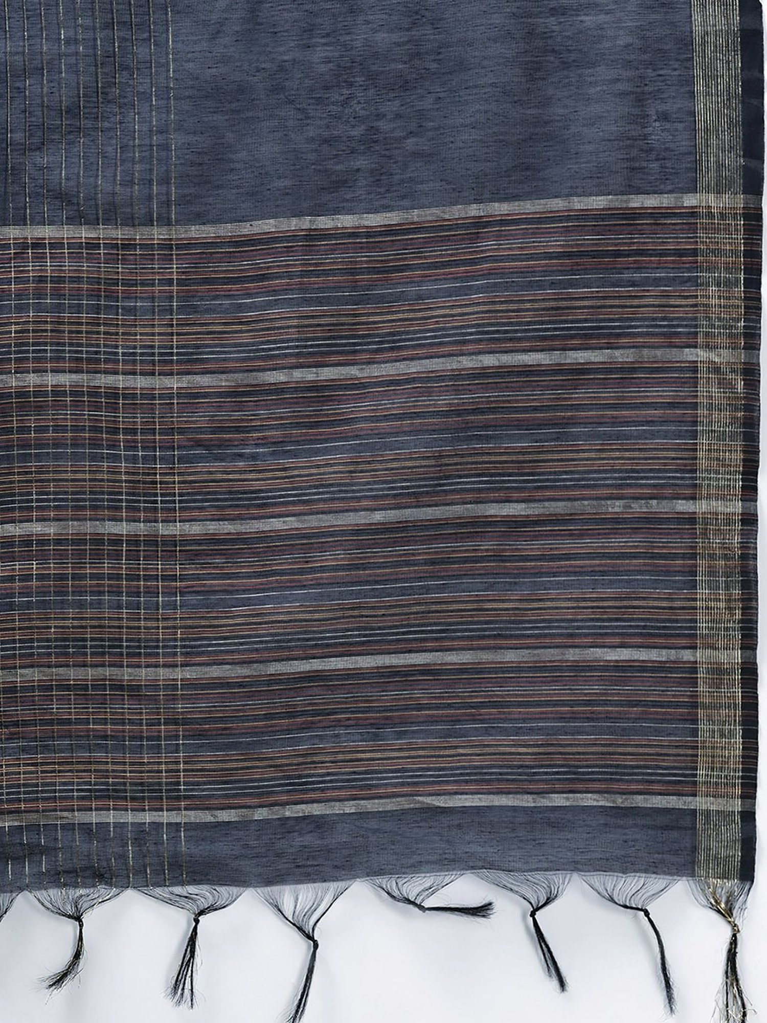 Indo Era Navy Striped Dupatta