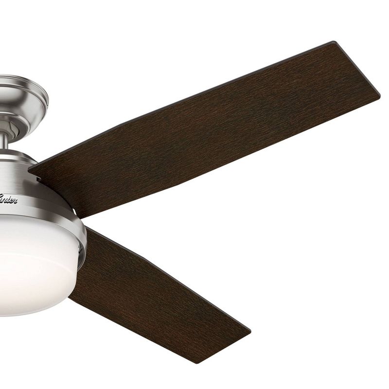 52" LED Dempsey Ceiling Fan with Remote (Includes Tunable Energy Efficient Light) Nickel - Hunter