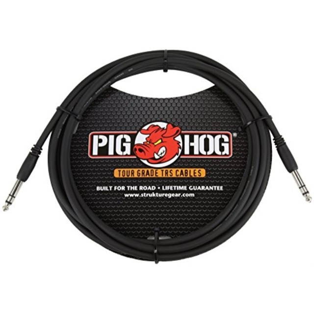 Pig Hog Instrument Cable 1/4" TRS to 1/4" TRS (3 ft.) 15 ft.