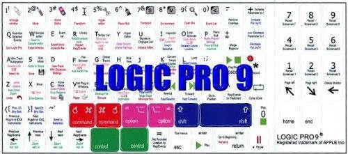 NEW APPLE LOGIC 9 (AUDIO EDITING) KEYBOARD STICKER ON WHITE BACKGROUND WORKS WITH APPLE
