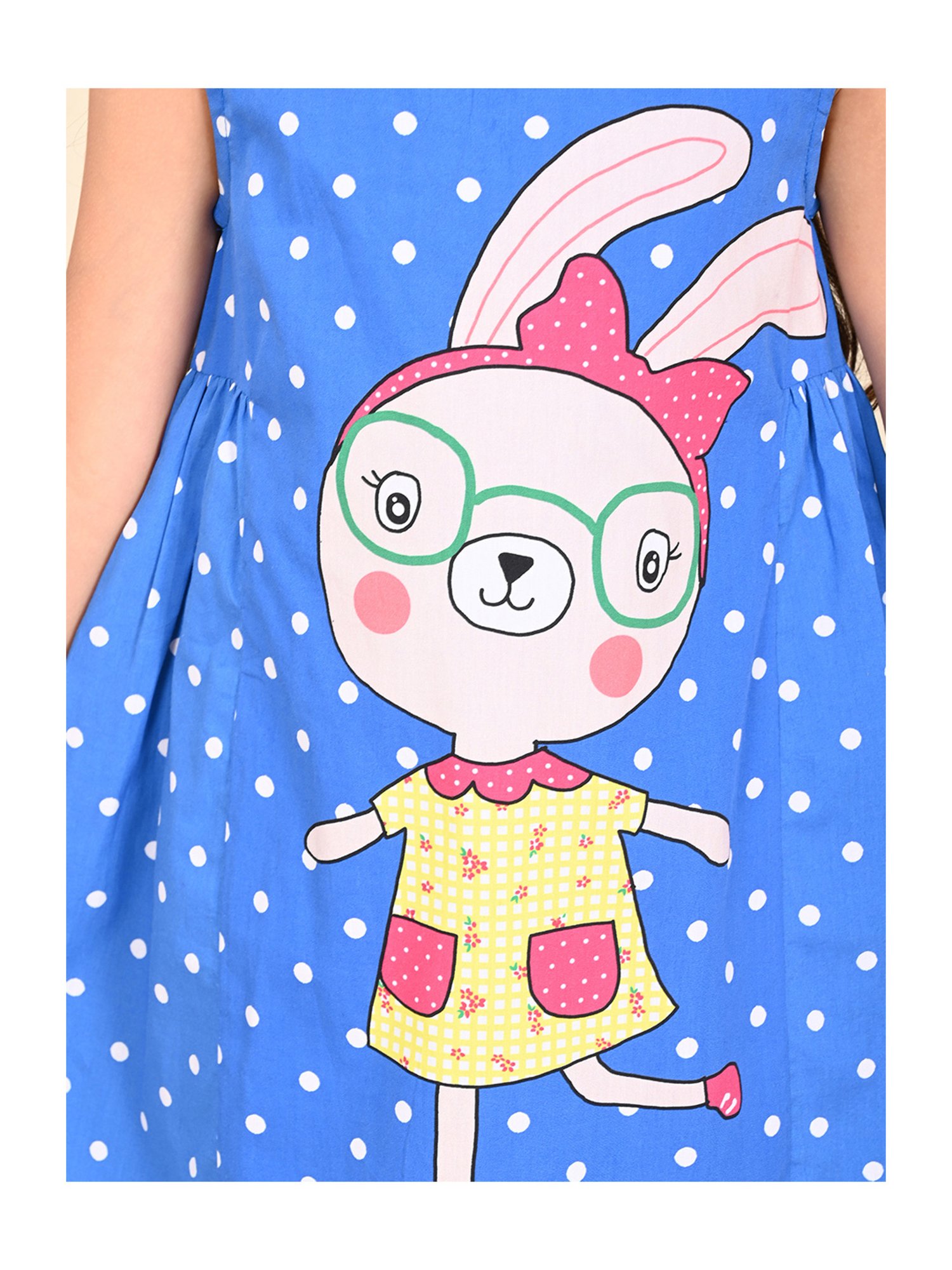 LilPicks Kids Blue Printed Dress