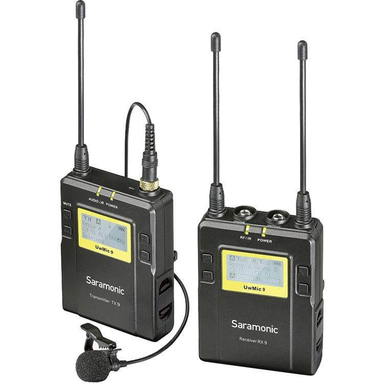 Saramonic UwMIC9 UHF Lavalier Mic System, RX9 Receiver, TX9 Bodypack Transmitter