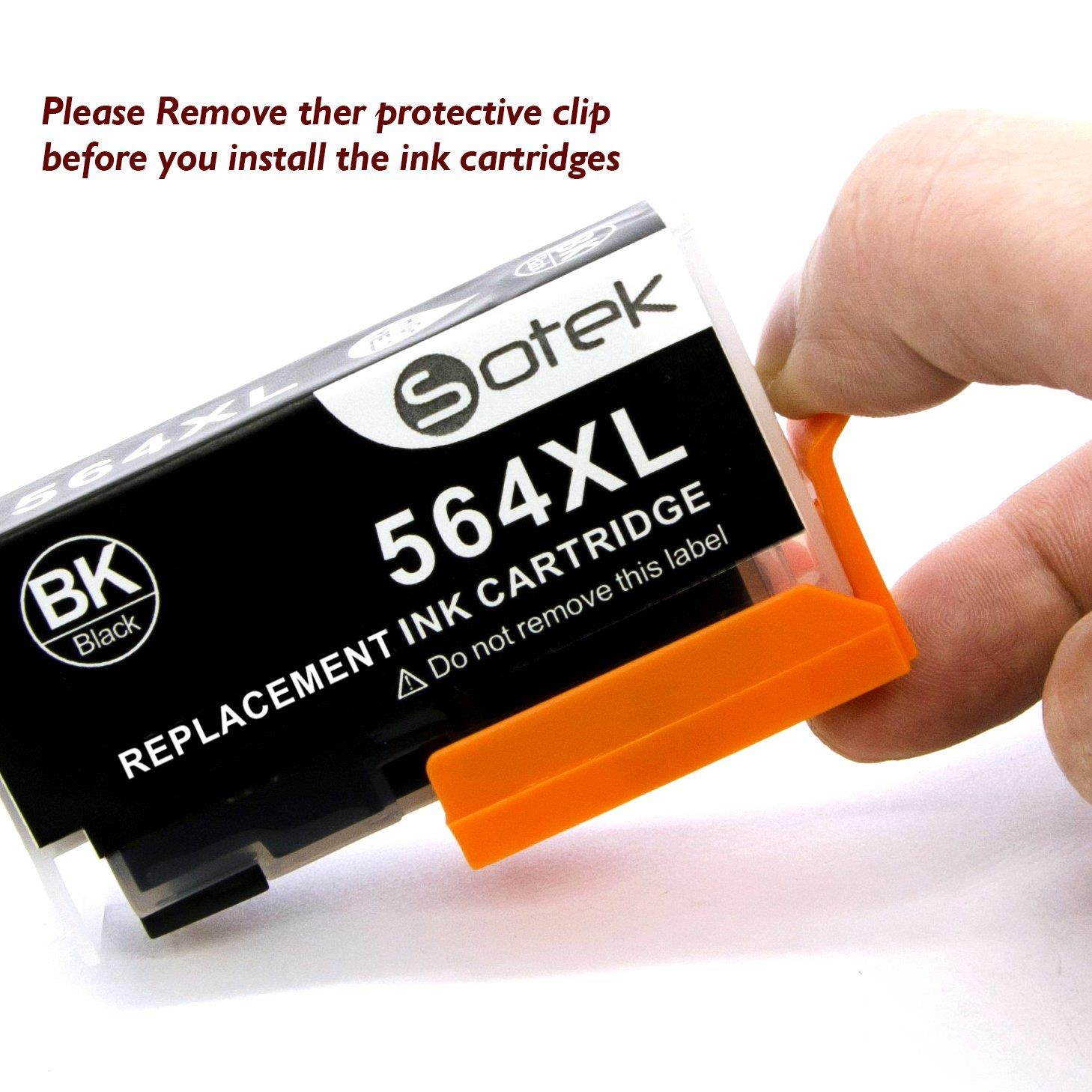 Sotek Compatible Ink Cartridge Replacement for hp 564XL, Work with Photosmart 7520 6520 5520 5525 6510 Officejet 4610 4620 4622 Deskjet 3520 3521 3522-5 Color with Photo BK (2 Sets + 2 BK) 12 Pack