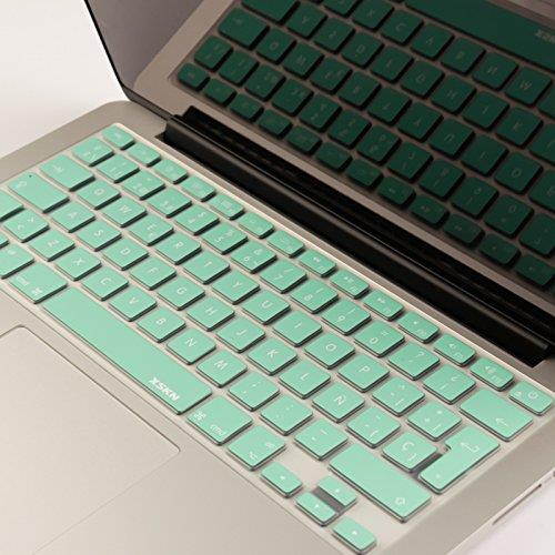 XSKN Spanish Silicone Keyboard Skin Cover for MacBook 13 15 17 inch EU/UK European Keyboard Layout (Mint Green)