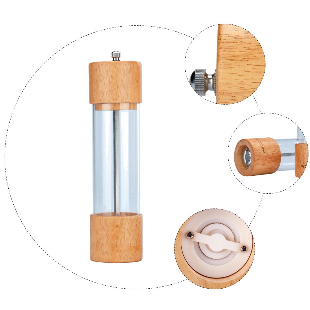 1pc Pepper Mills Storage Container Transparent Pepper Grinder Seasoning Bottle