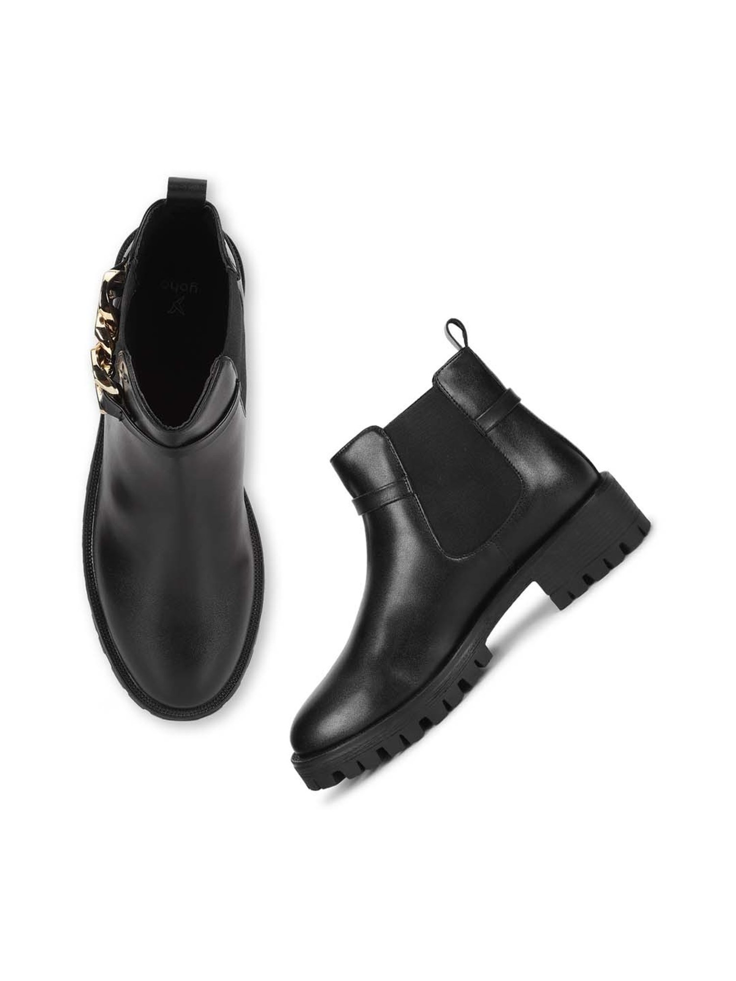 Yoho Women's Black Chelsea Boots