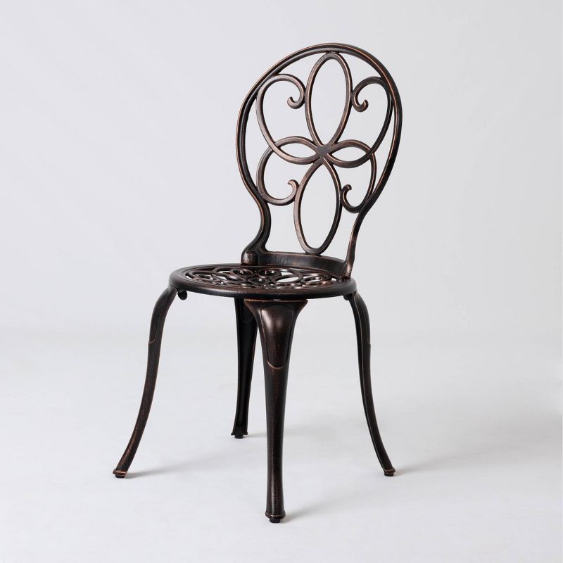 3pc Cast Aluminum Patio Bistro Set Antique Bronze - Balkene Home