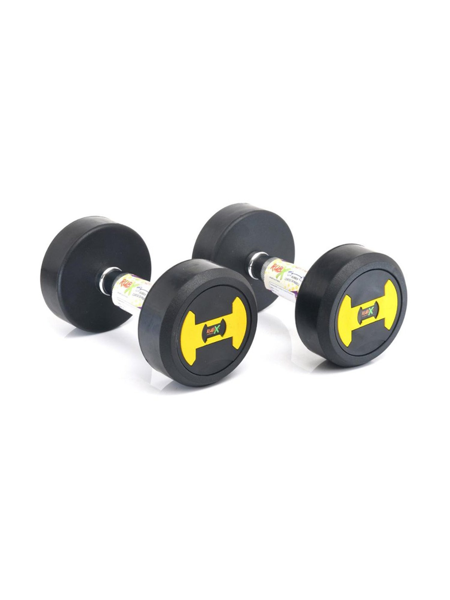 RUBX Rubber Coated Professional Round Dumbbells (Sold in Pair) (2.5 Kg x 2pc (Total = 5 kg))