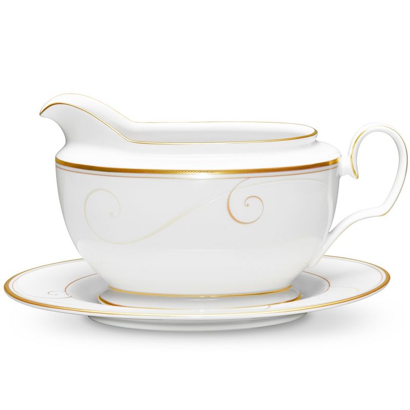 Noritake Golden Wave Gravy Boat with Tray