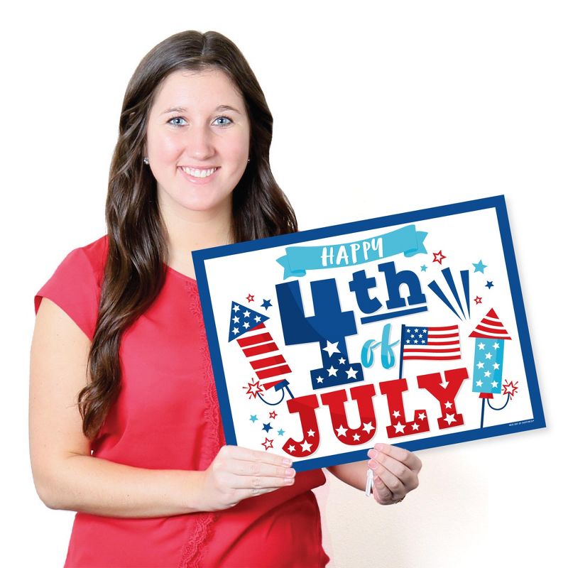 Big Dot of Happiness Firecracker 4th of July - Paper Red, White and Royal Blue Party Coloring Sheets - Activity Placemats - Set of 16