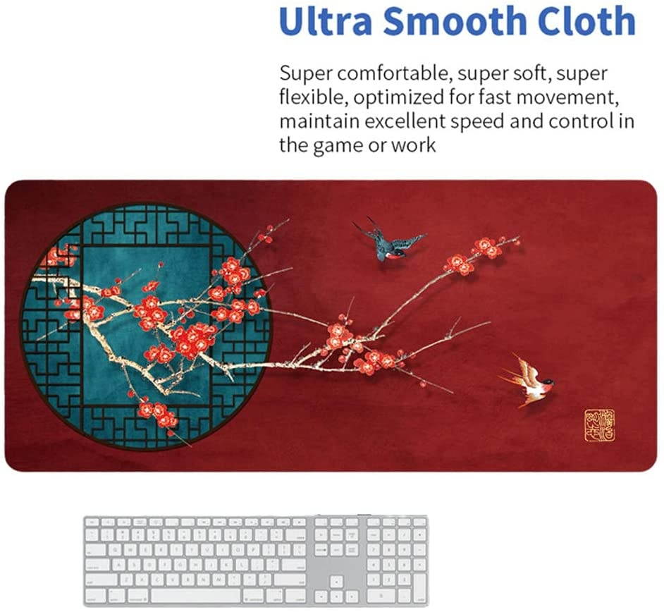 Leather Desk Pad,Large Desk Protector Office Mouse Pad,Desk Mat, Non-Slip Laptop Desk Pad,Waterproof Desk Writing Pad for Office and Home-Traditional_Style_18_800x300x2mm