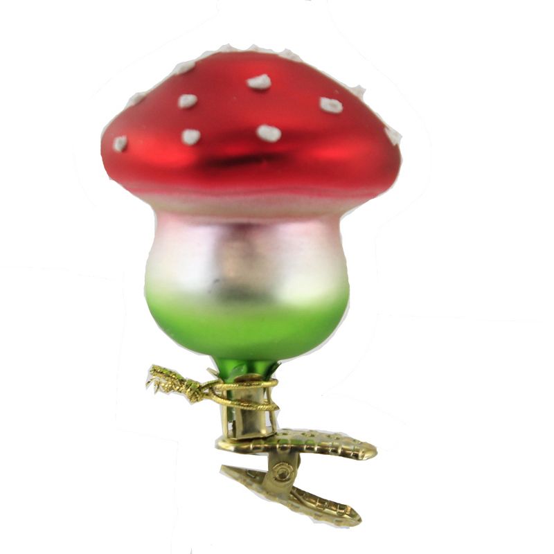 Inge Glas 2.75" Lucky Charm Mushroom Christmas Ornament Spring  -  Tree Ornaments