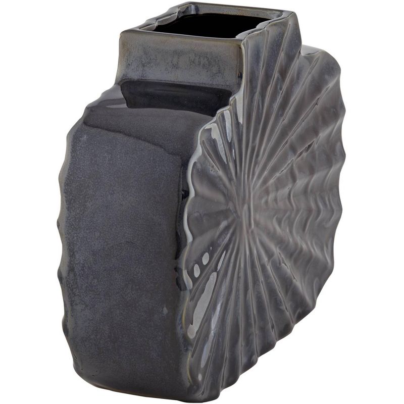 Studio 55D Madden 11 1/4" Wide Shiny Dark Gray Ceramic Decorative Vase