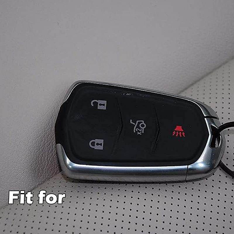 2Pcs  Sillicone key fob Skin key Cover Keyless Entry Remote Case Protector Shell for 2014 2015 2016 Cadillac ATS CTS XTS 4 button smart remote black blue