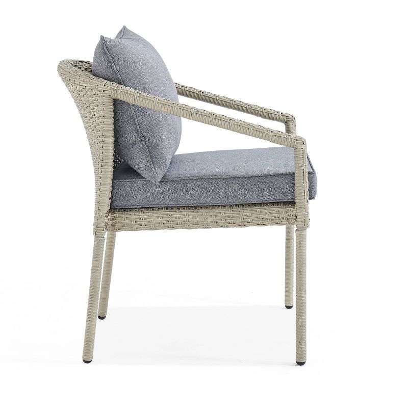 4pc All-Weather Wicker Windham Outdoor Conversation Set Gray - Alaterre Furniture