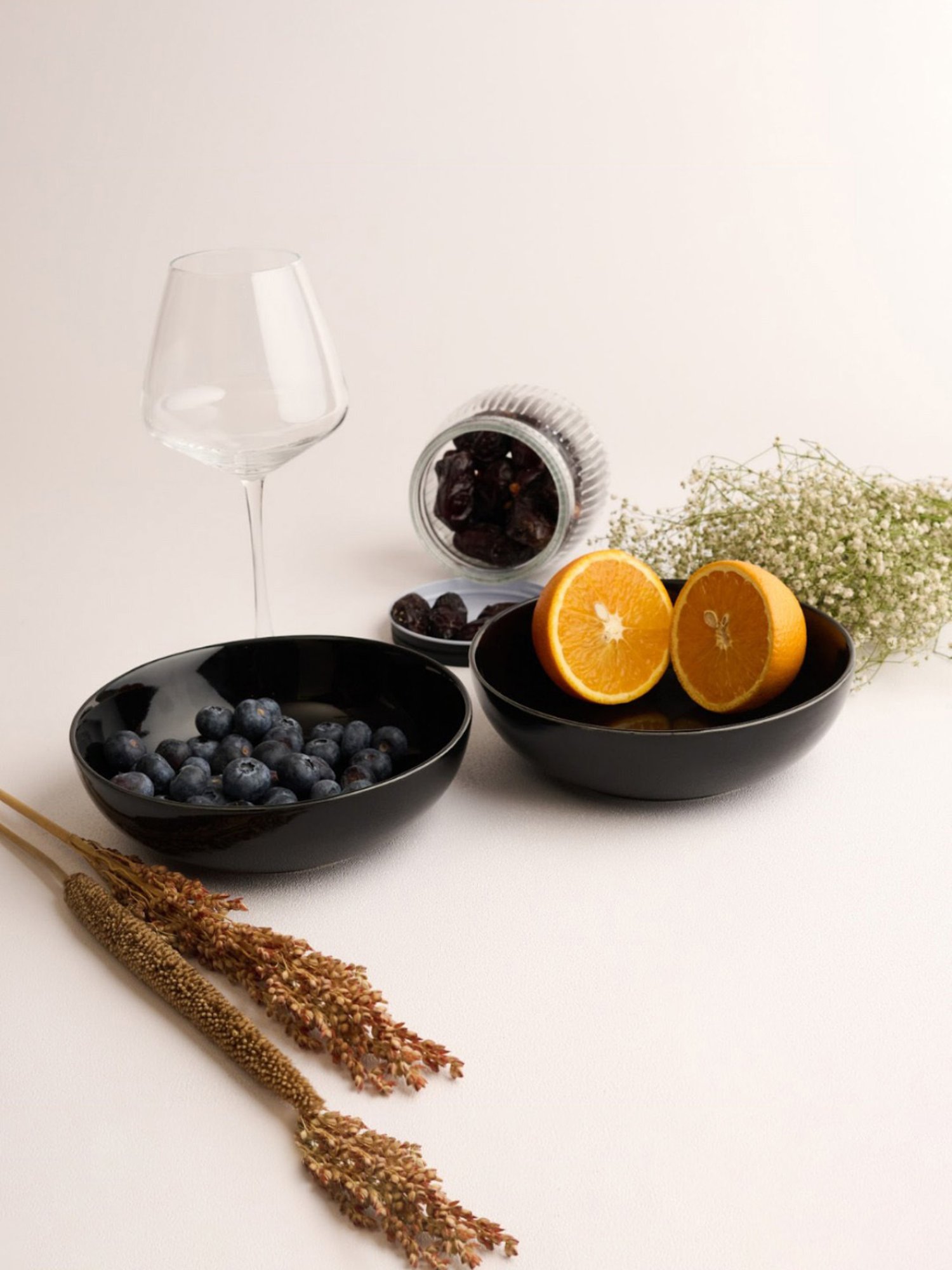 BlackCarrot Black Ceramic Snack Bowls Set of 2