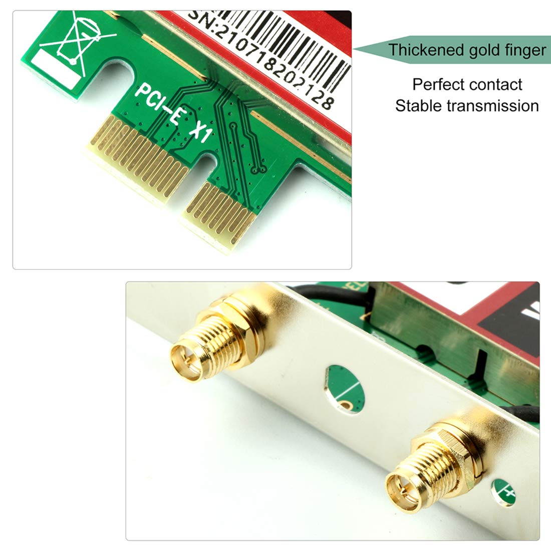 Wireless Network Card WiFi Adapter PCIe WiFi Card Werleo 3220 WiFi Card 5Ghz / 2.4Ghz Dual-Band WiFi Network Adapter Card Wireless Adapter for Desktop PC