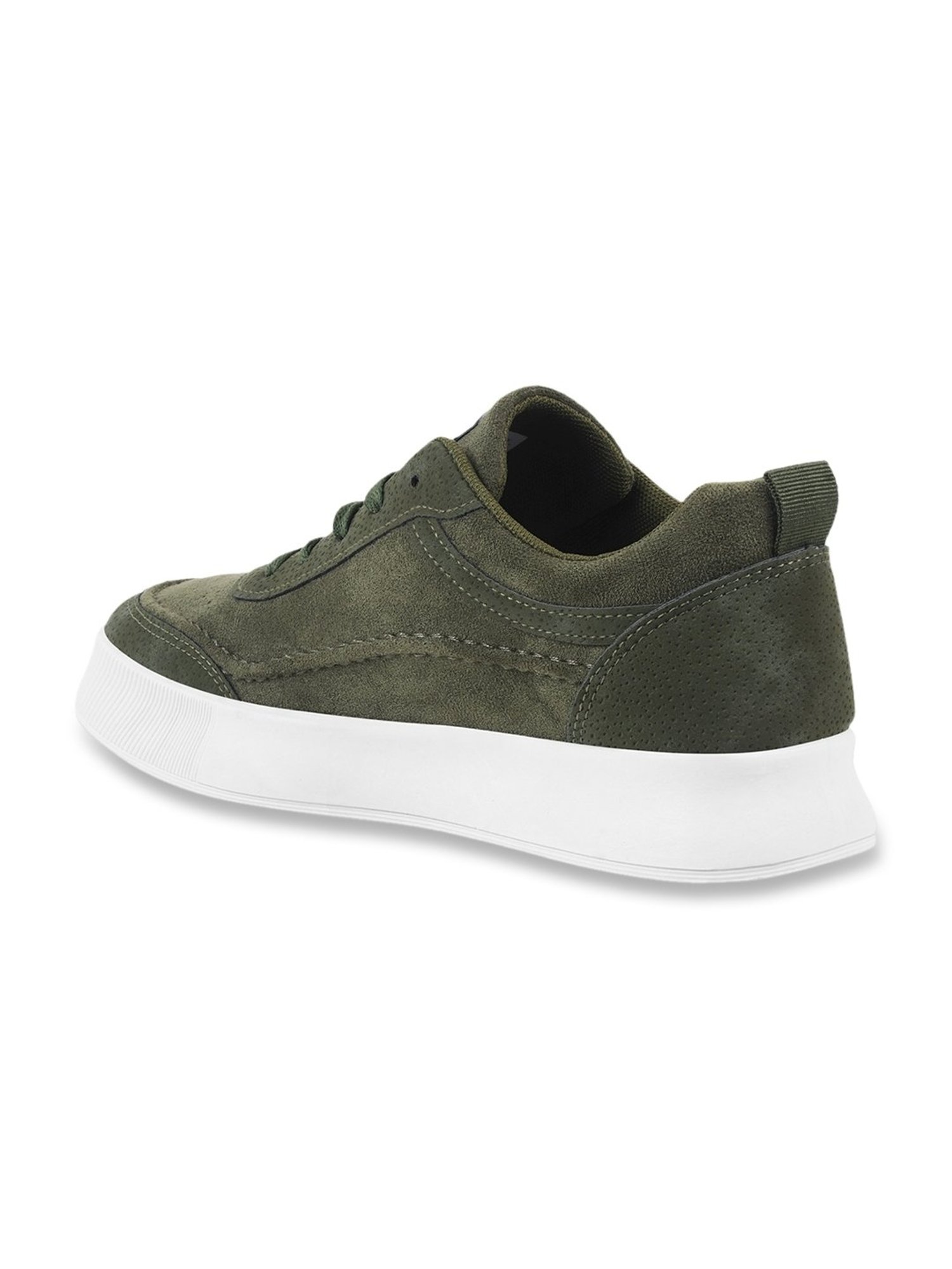 The White Pole Men's Green Casual Sneakers