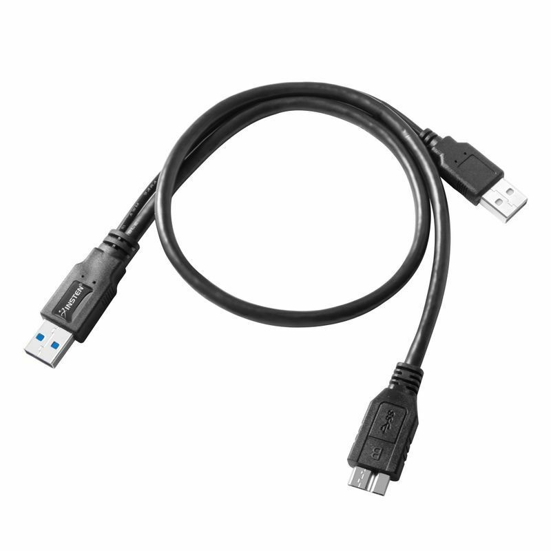 Dual USB 3.0 Type A to Micro-B USB Y Shape Cable for External Hard Drives
