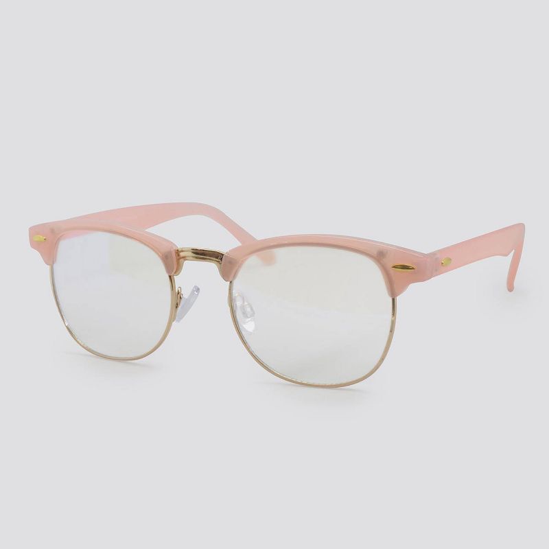 Women's Blue Light Filtering Retro Square Glasses - Wild Fable™ Pink