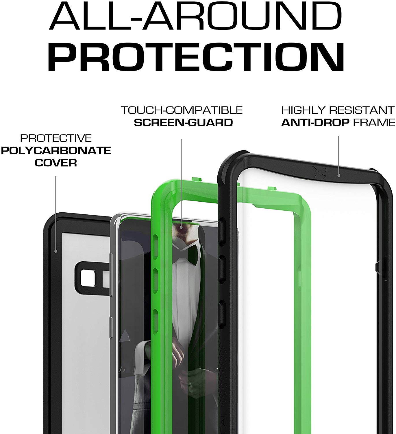 Ghostek Nautical Galaxy S10e Waterproof Case with Screen Protector Super Heavy Duty Protection Rugged Shockproof Full Body Underwater Watertight Seal Cover for 2019 Galaxy S10e (5.8 Inch) - (Black)