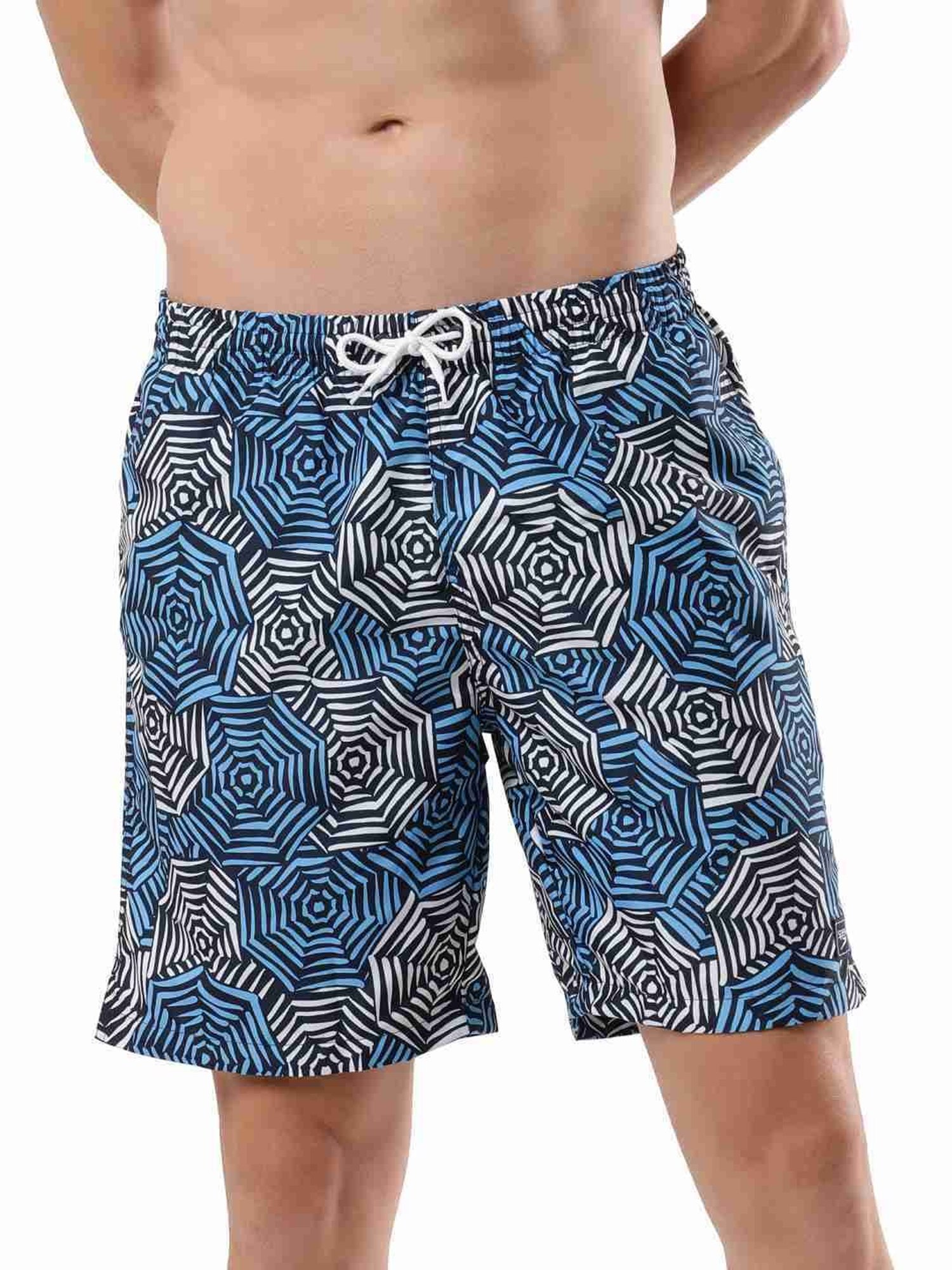 Speedo Pure Blue Regular Fit Printed Swim Shorts