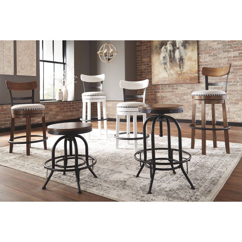 Tall Valebeck Upholstered Swivel Barstool Brown - Signature Design by Ashley