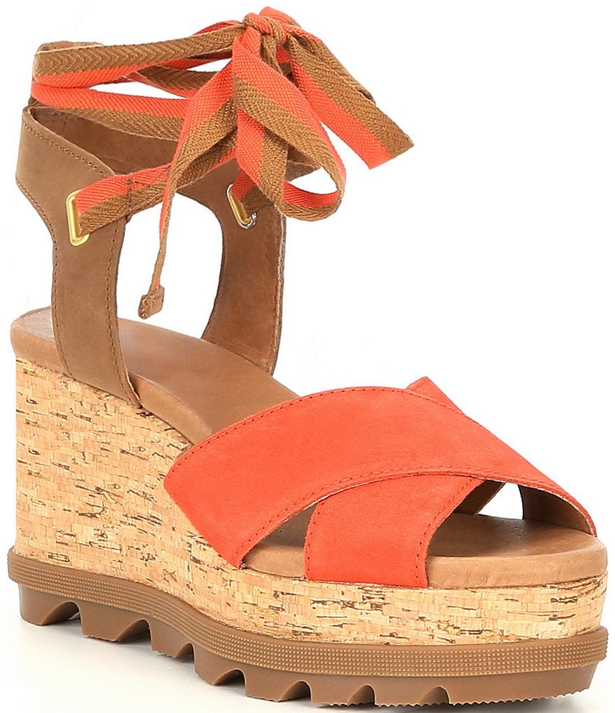 Sorel Joanie II High Ankle Lace Wedge Sandals