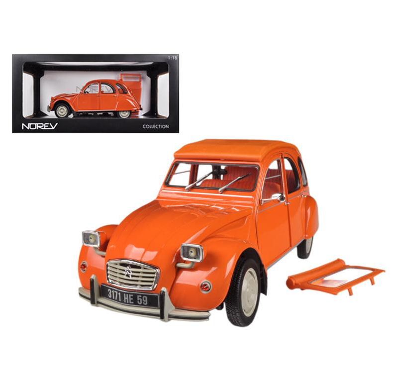 1976 Citroen 2CV 6 Orange 1/18 Diecast Car Model by Norev