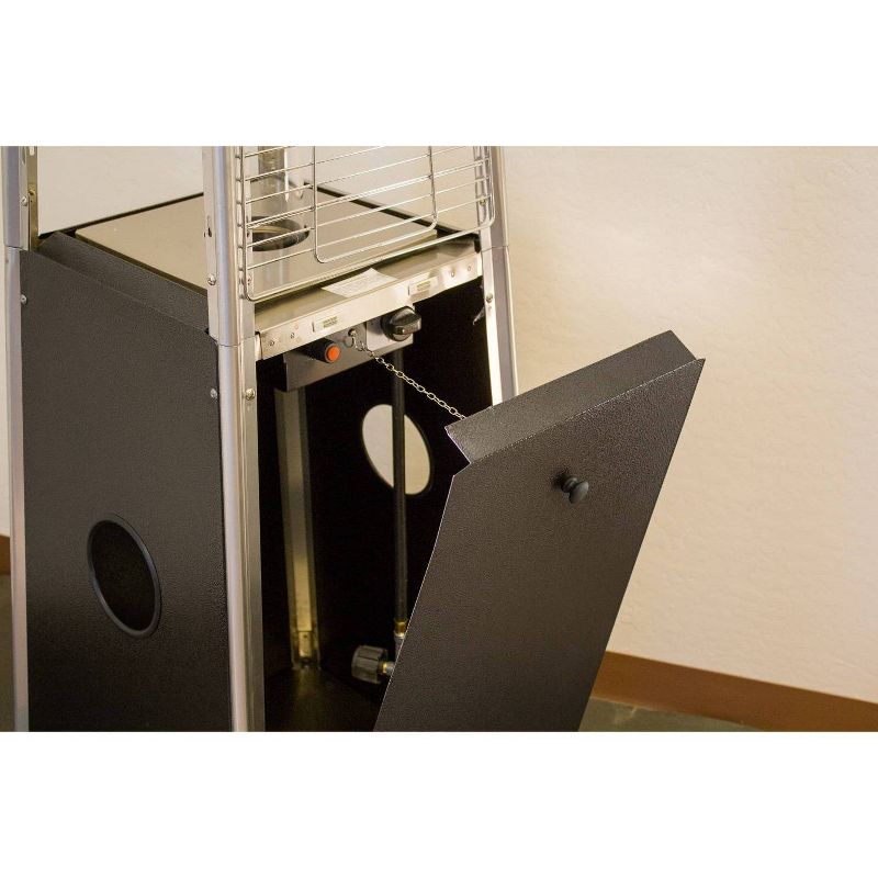 Metal Glass Tube Portable Propane Patio Heater - Black - AZ Patio Heaters