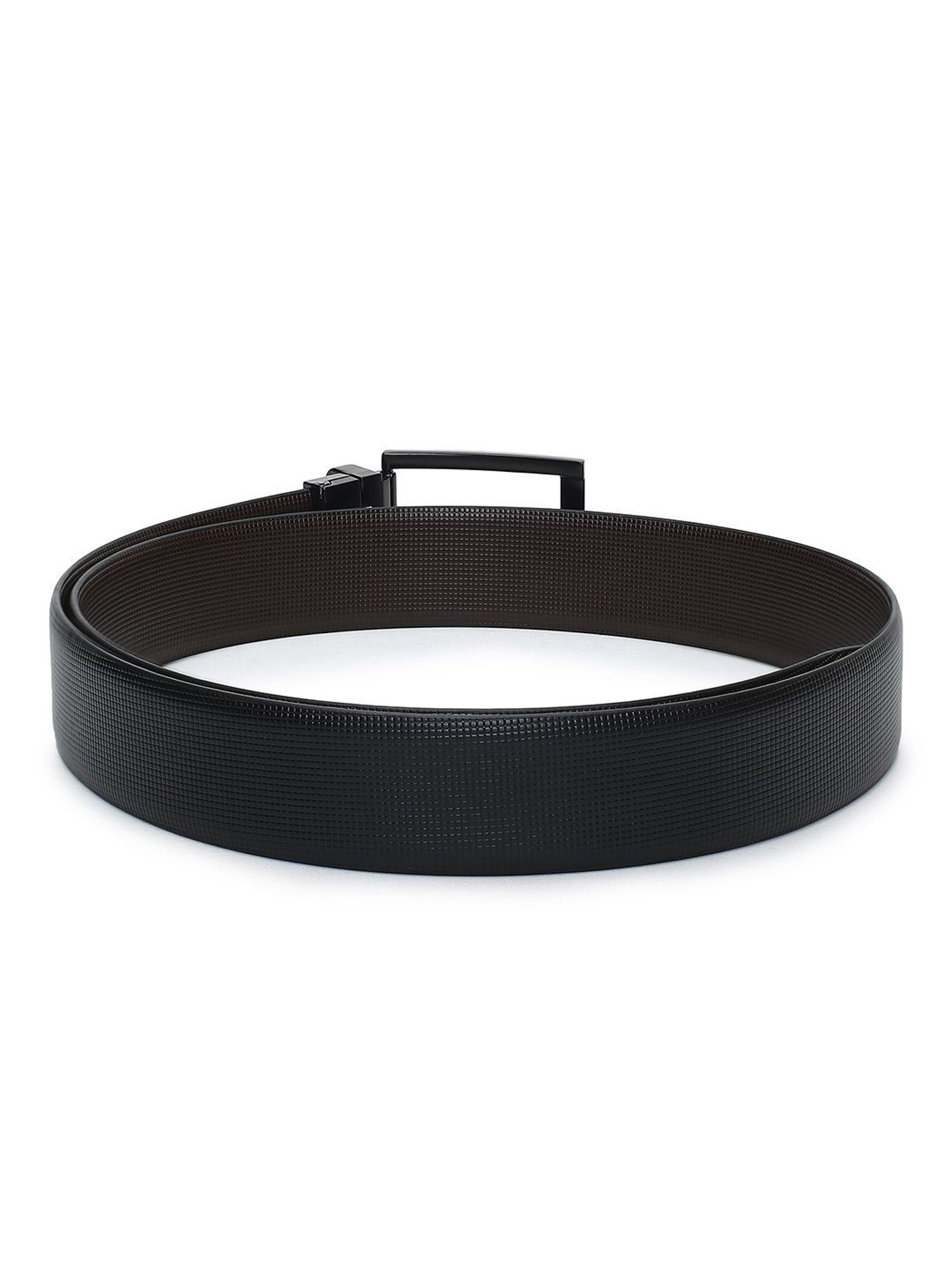 Crusset Black Leather Formal Belt for Men