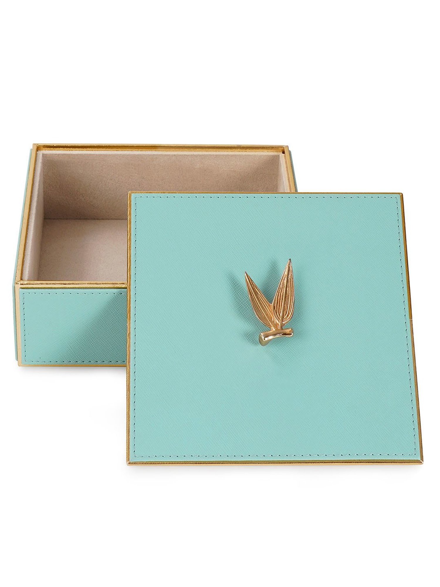 Pure Home and Living Blue Leather Storage Boxes