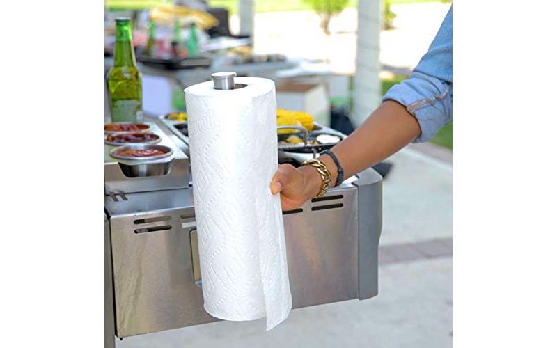 Home Basics  Easy Tear Bamboo Paper Towel Holder with Weighted Base, Natural