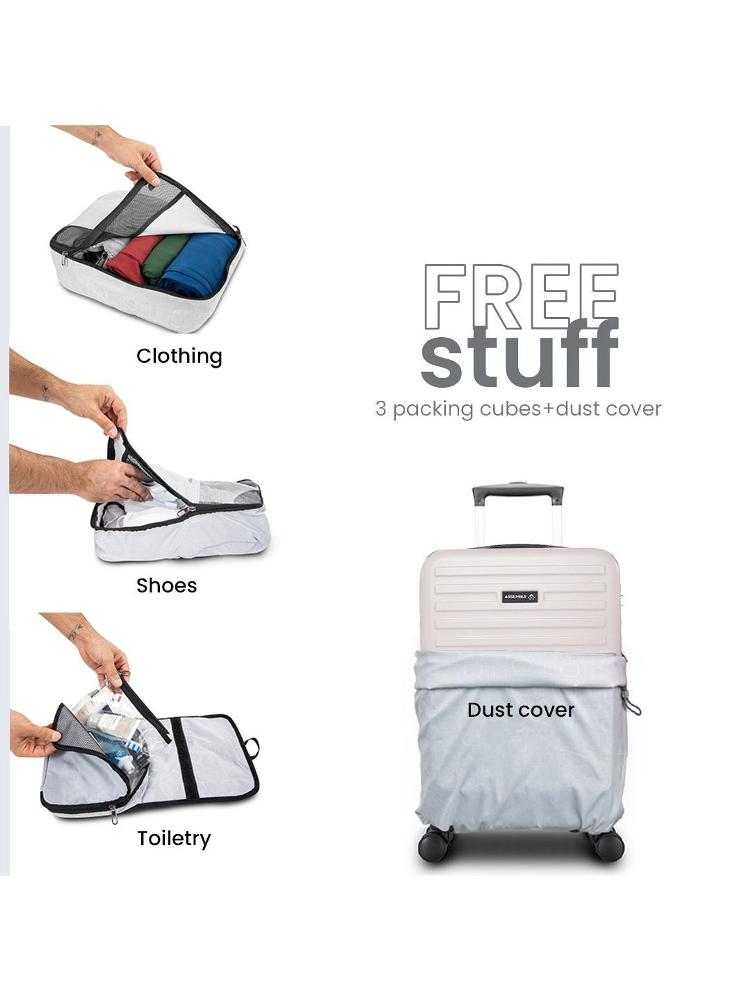 Assembly Ivory Textured Trolley Set of 2 - 20 inch & 28 inch