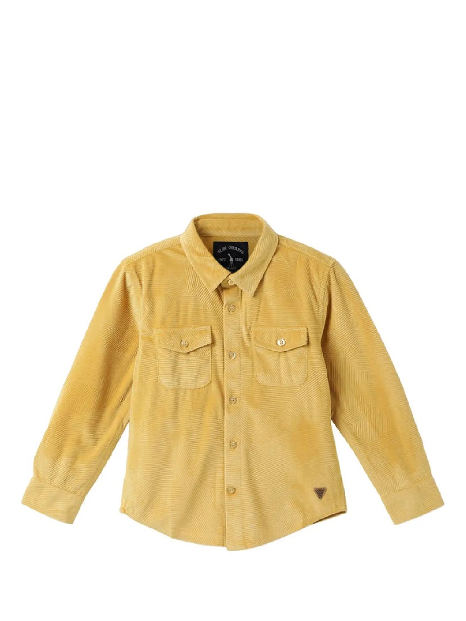 Blue Giraffe Kids Yellow Solid  Shirt