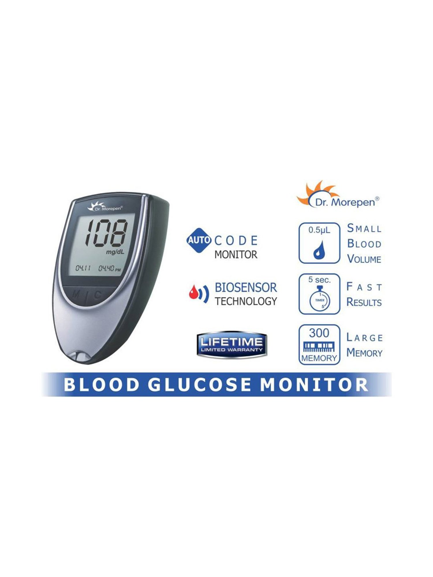 Accusure Simple Glucometer machine With 25 Test Strips (Black)