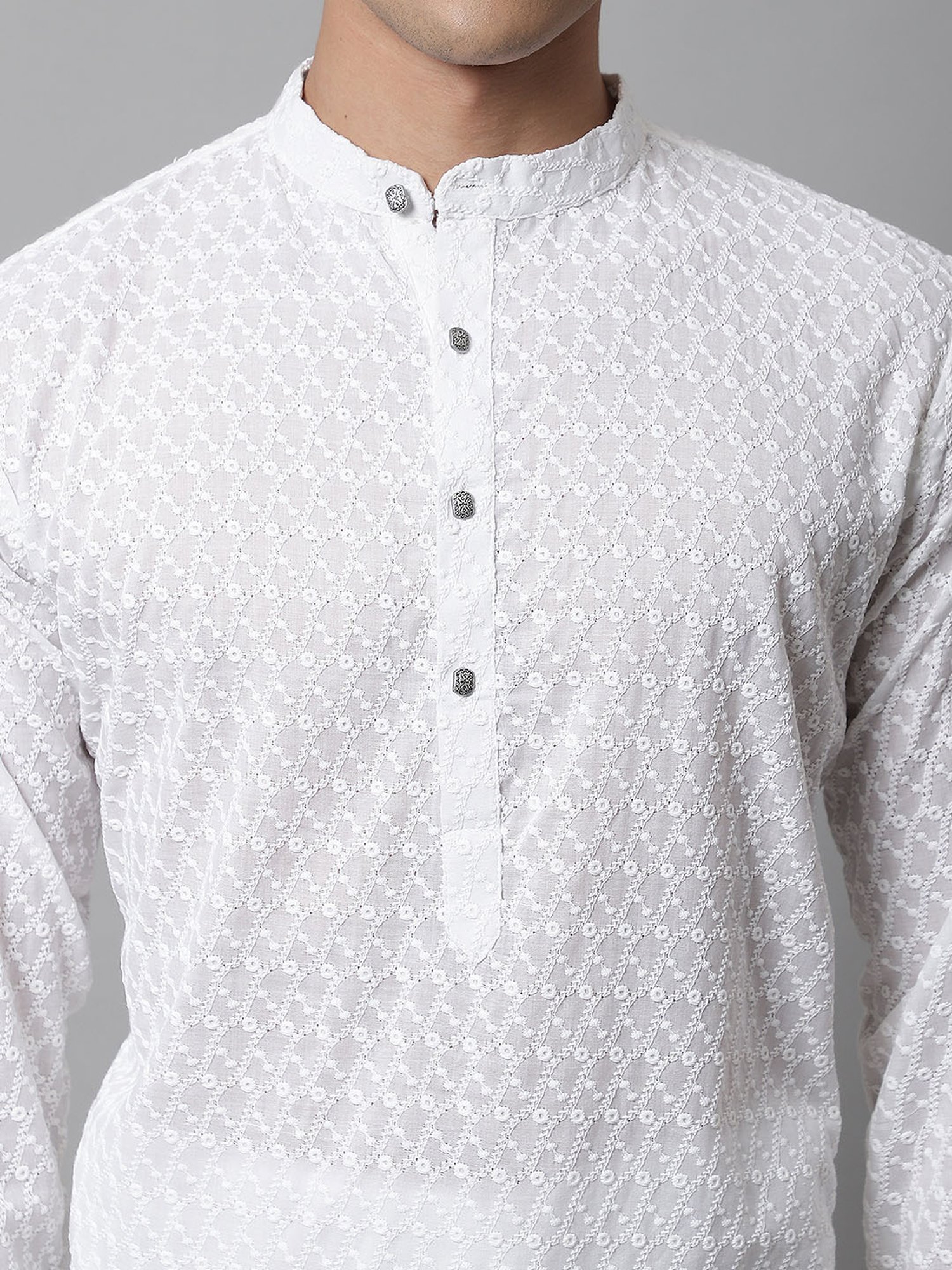 Manthan Red Full Sleeves Solid Kurta