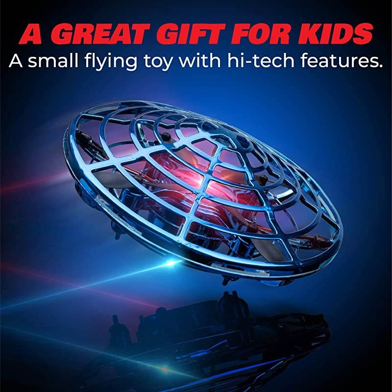Scoot Hand Operated Drones for Kids or Adults Hands Free Mini Drone Easy Indoor Small UFO Flying Ball Drone Toys for Boys and Girls Blue