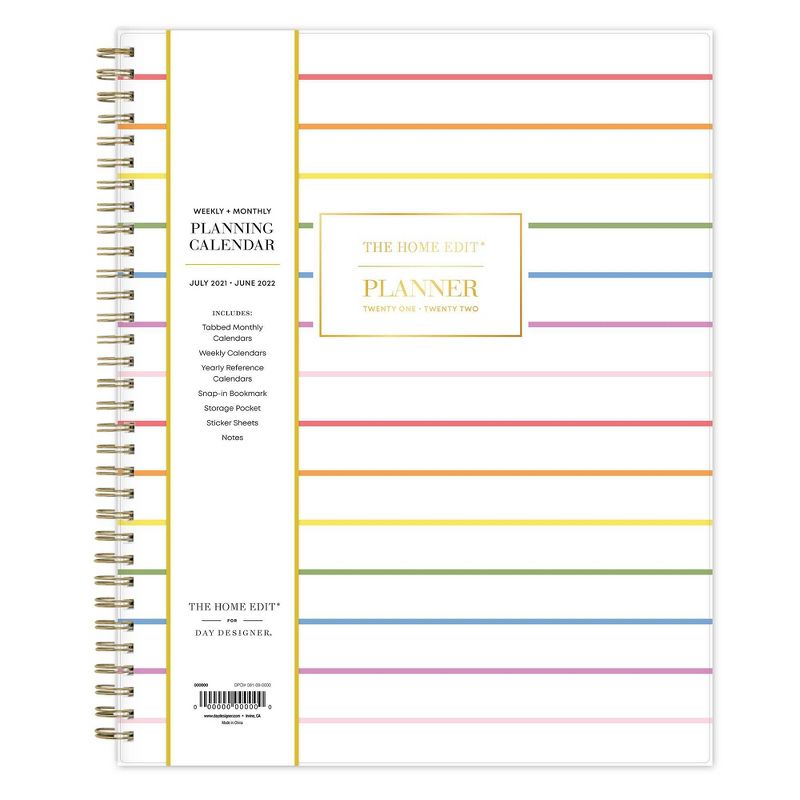 2021-22 Academic Planner 8.5" x 11" Flexible Cover Weekly/Monthly Wirebound Skinny Mini - The Home Edit