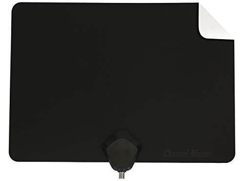 channel master flatenna duo ultrathin indoor tv antenna 35 mile range  dual sided black or white  cm4001hdbw