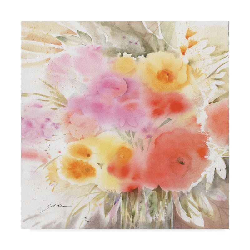 35" x 35" Spring Flowers Square by Sheila Golden - Trademark Fine Art