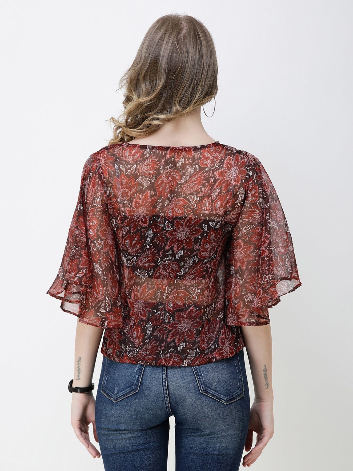 Scorpius Maroon Printed Top