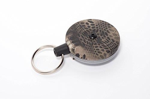 The Key-Bak Original 485R-HDK with 48" Kevlar Cord, Steel Belt Clip, 8 oz. Retraction Force & Split Ring (Kryptek Brown)