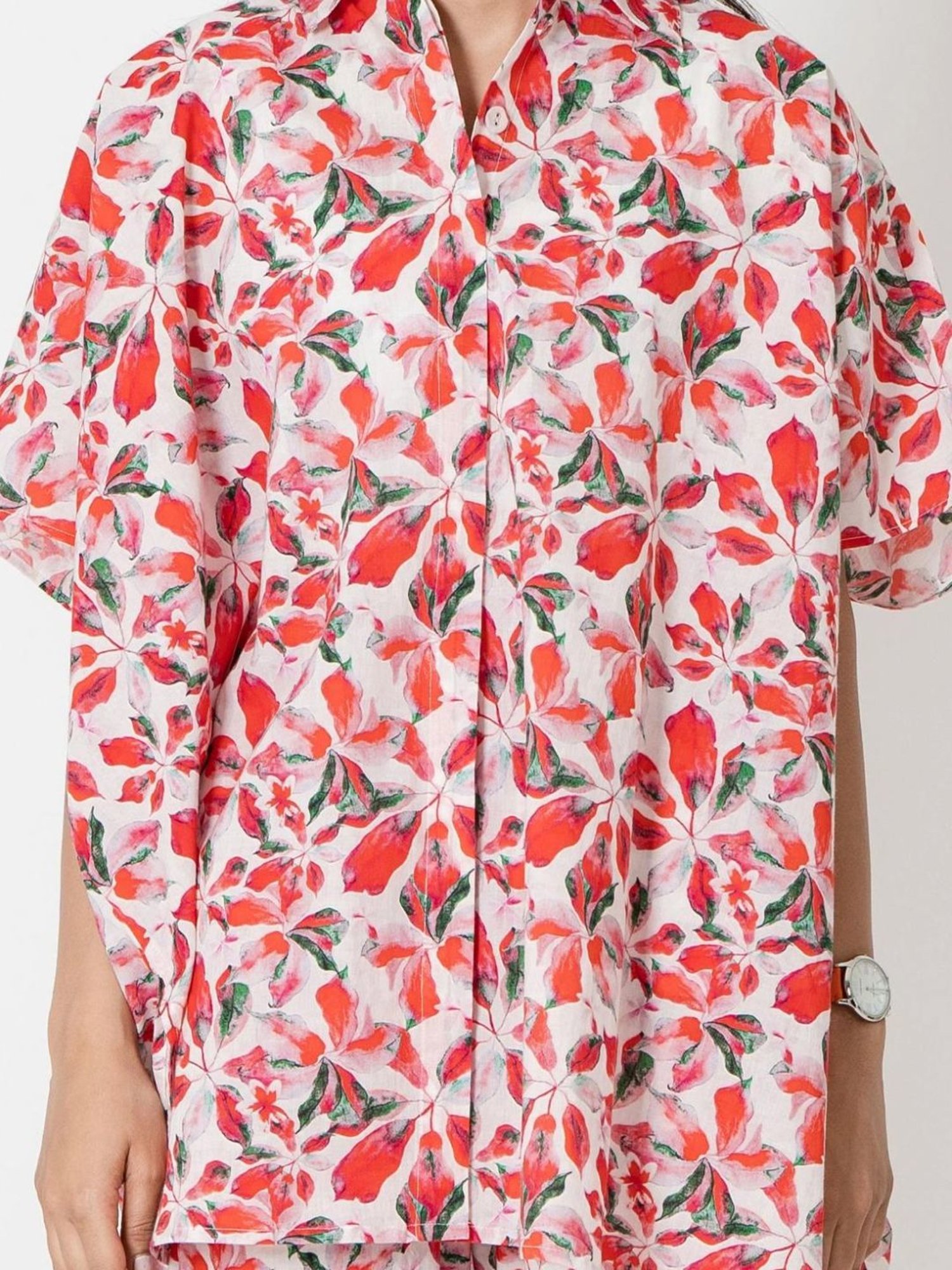 Kameez by Pooja White & Red Capsule 24 Digital Print Cotton Shirt and Pant Co-ord Set