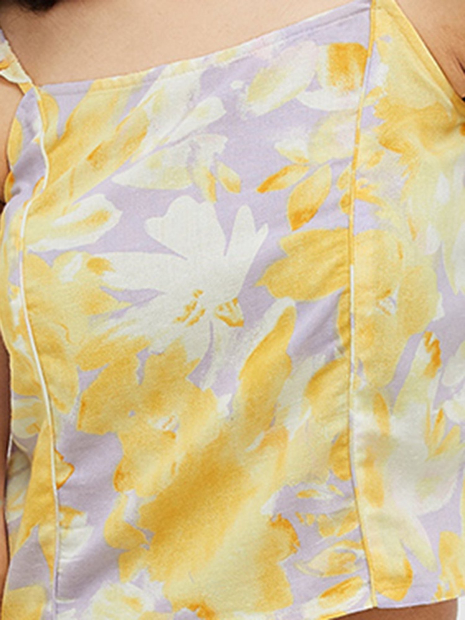 Ginger by Lifestyle Multicolor Printed Crop Top