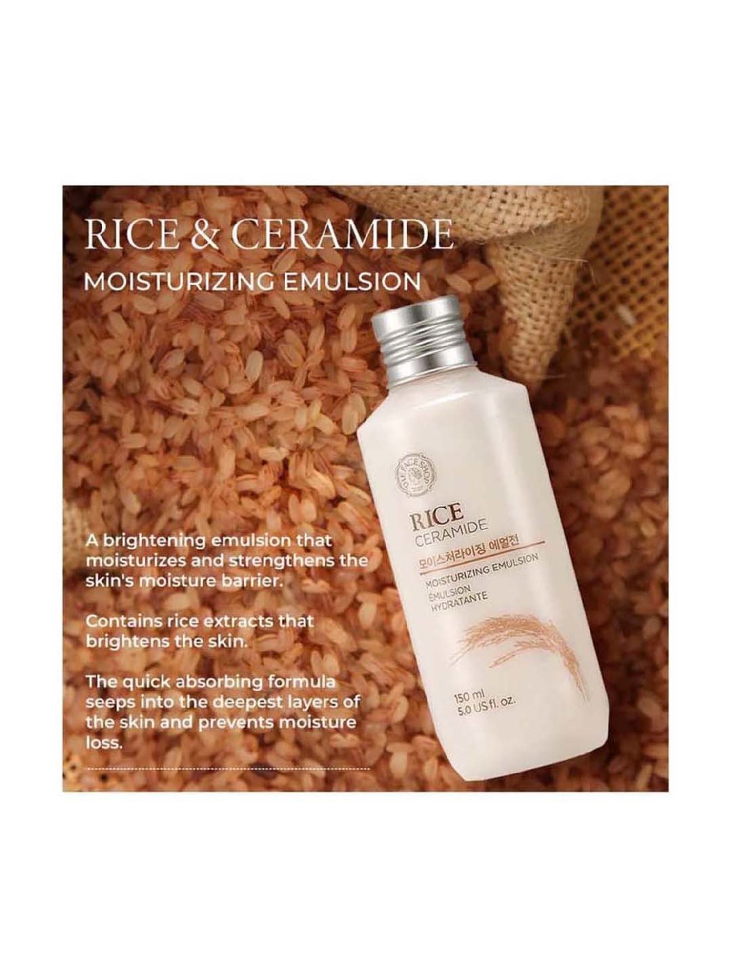 The Face Shop Rice & Ceramide Moisturizing Emulsion - 150 ml
