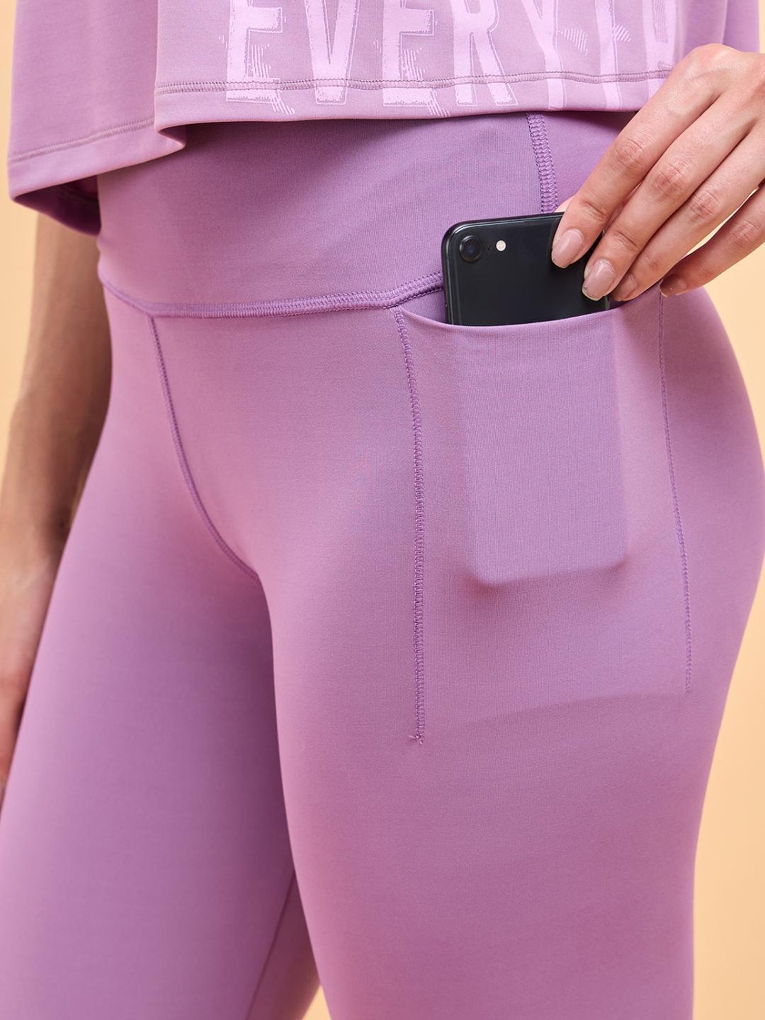 KENDALL + KYLIE Black Cotton Sports Tights