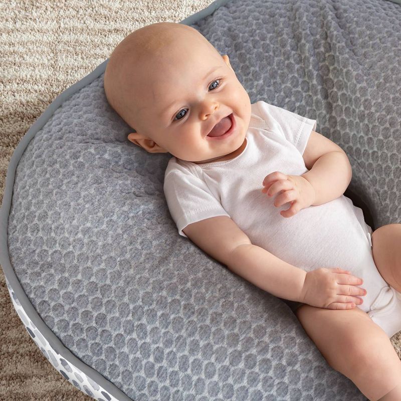 Boppy Luxe Feeding and Infant Support Pillow - Gray Watercolor Brushstroke Textured