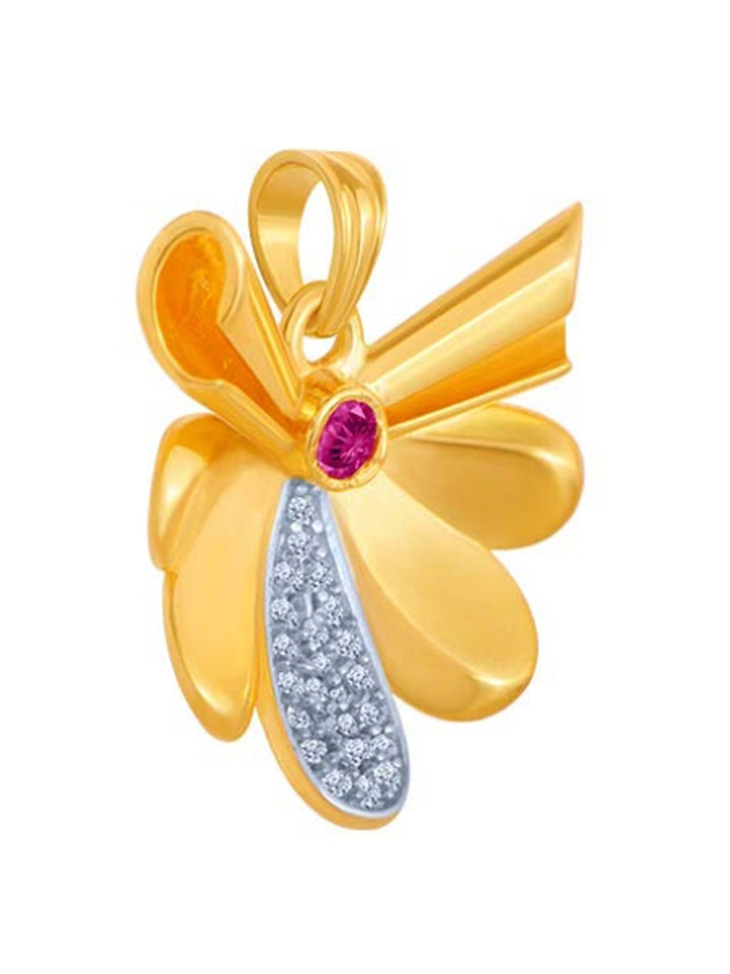 P.C. Chandra Jewellers 14k Yellow Gold American Diamond Pendant